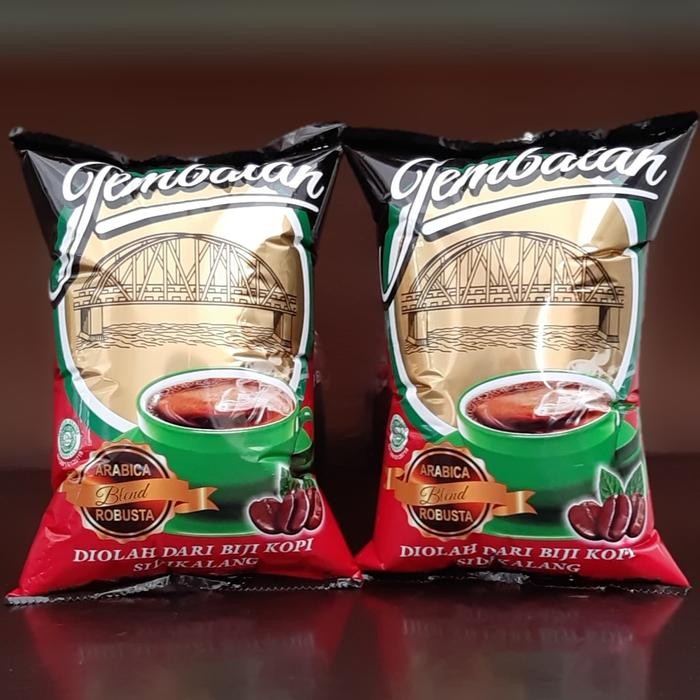 

Kopi bubuk arabika robusta blend kemasan 500 gram cap jembatan