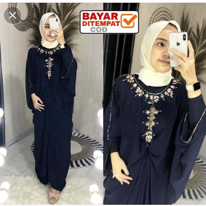 Kaftan Payet Raisa / Kaftan Lebaran / Kaftan Jumbo / Kaftan Mewah / Baju pesta