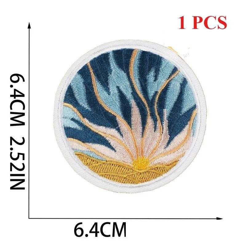 

Wind Chime Embroidery Cloth Sticker Embroidery Label Jungle Cheetah Patch Cartoon Sun Embroidery Sticker Bag Decoration Sticker