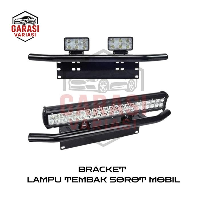Breket lampu tembak dudukan lampu tembak sorot di plat nomor mobil - TANPA PIPA