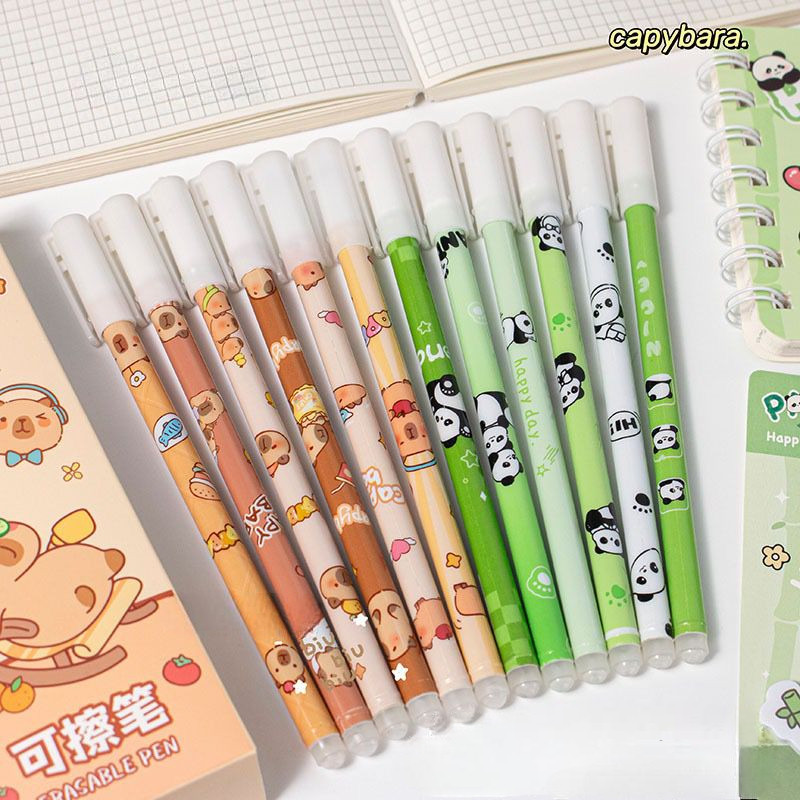 

davedesign #ST146 (1 BOX ISI 12 PCS) PENA GEL IMPORT PREMIUM BISA DIHAPUS KARAKTER CAPYBARA PANDA TIP 0.5MM TINTA BIRU ERASABLE PEN BOLPOIN ALAT TULIS SEKOLAH PULPEN VIRAL