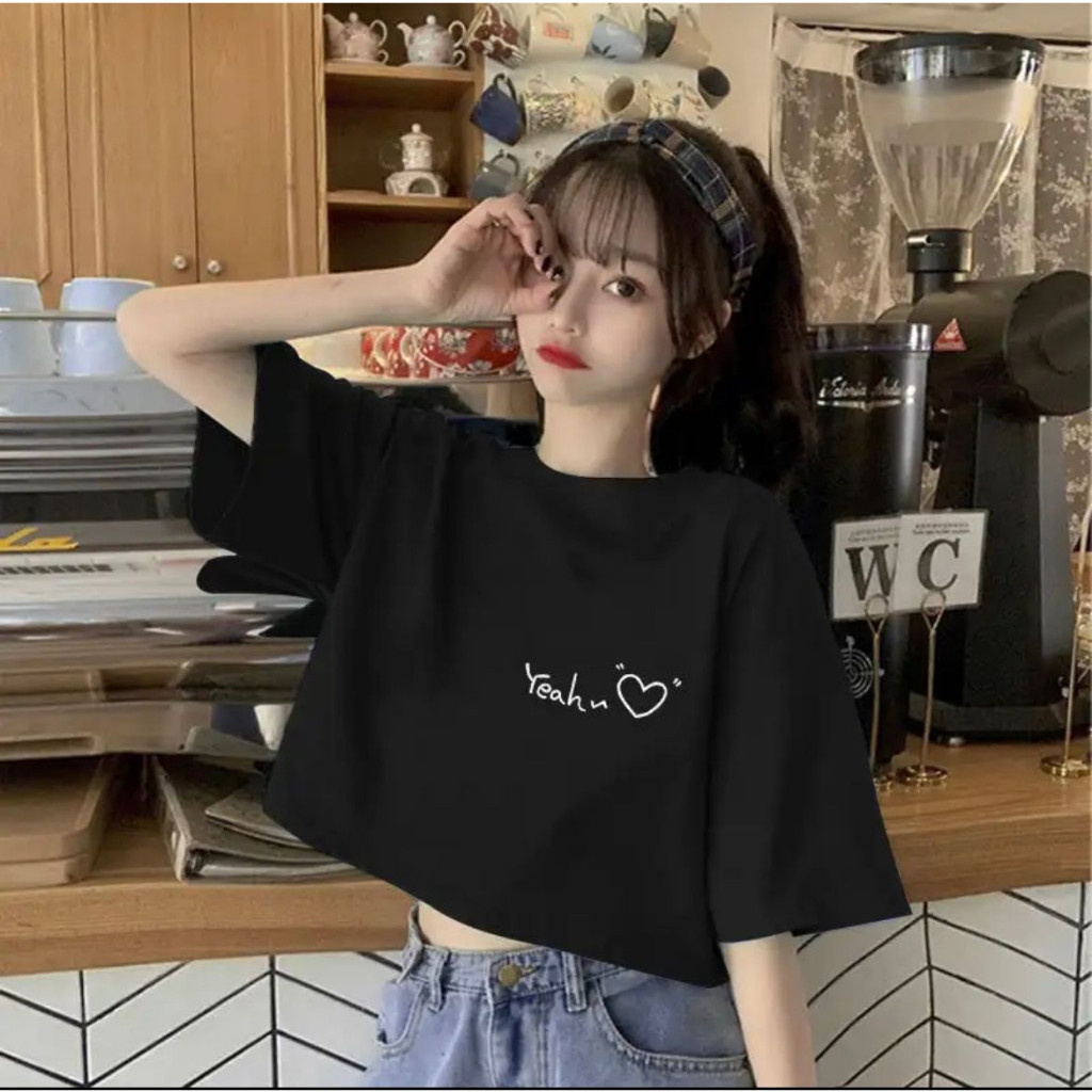 KAOS CROP TOP LENGAN PENDEK