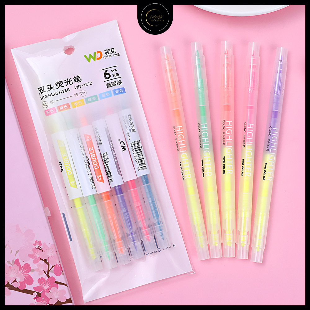 

Stabilo Panjang 2 Sisi Warna Warni Isi 6 Pcs Highlighter 2 Sides