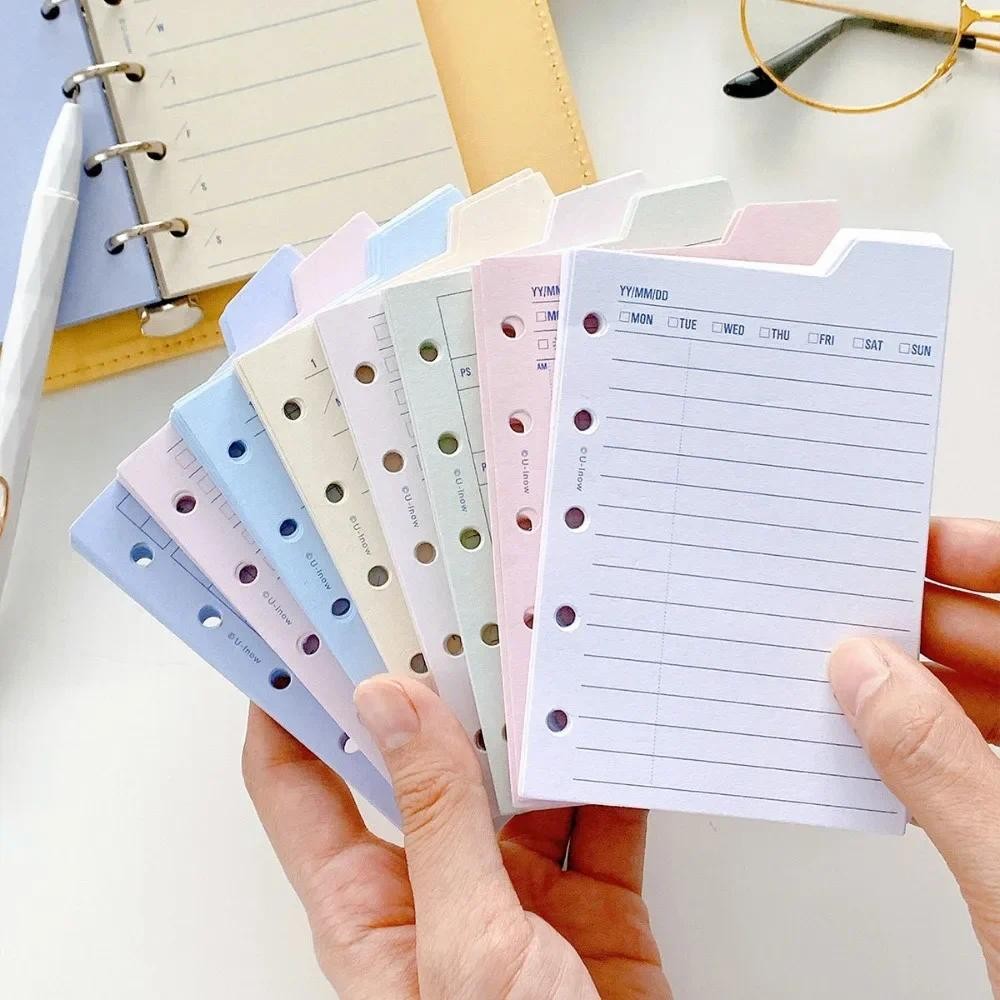 

30Sheet Loose-Leaf Notebook Refill Paper Index Inside Page Cards 5-hole M5 Inner Refill Binder Paper Pages To Do List Line Grid