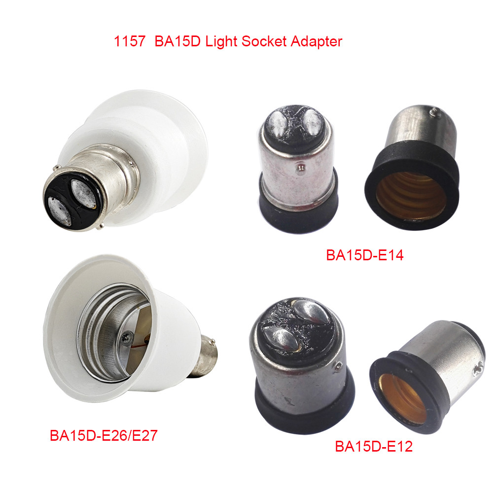 4pcs BA15D To E12/E14 Chandelier Base, 1157 BA15D to E26/E27 Medium Screw LED Light Socket Adapter C