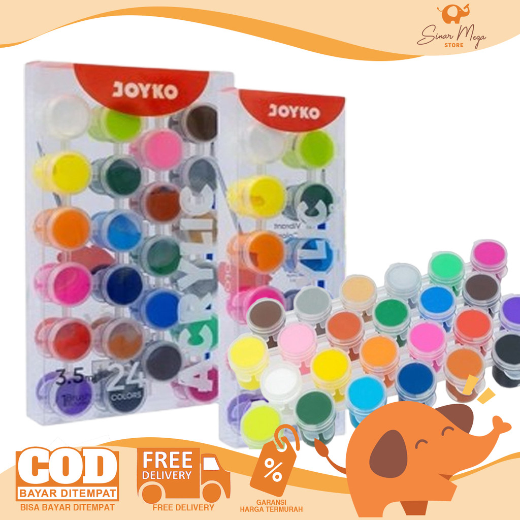 

JOYKO Acrylic Color ACC-6 Cat Akrilik 3ml Set 12/24 Warna Murah Berkualitas