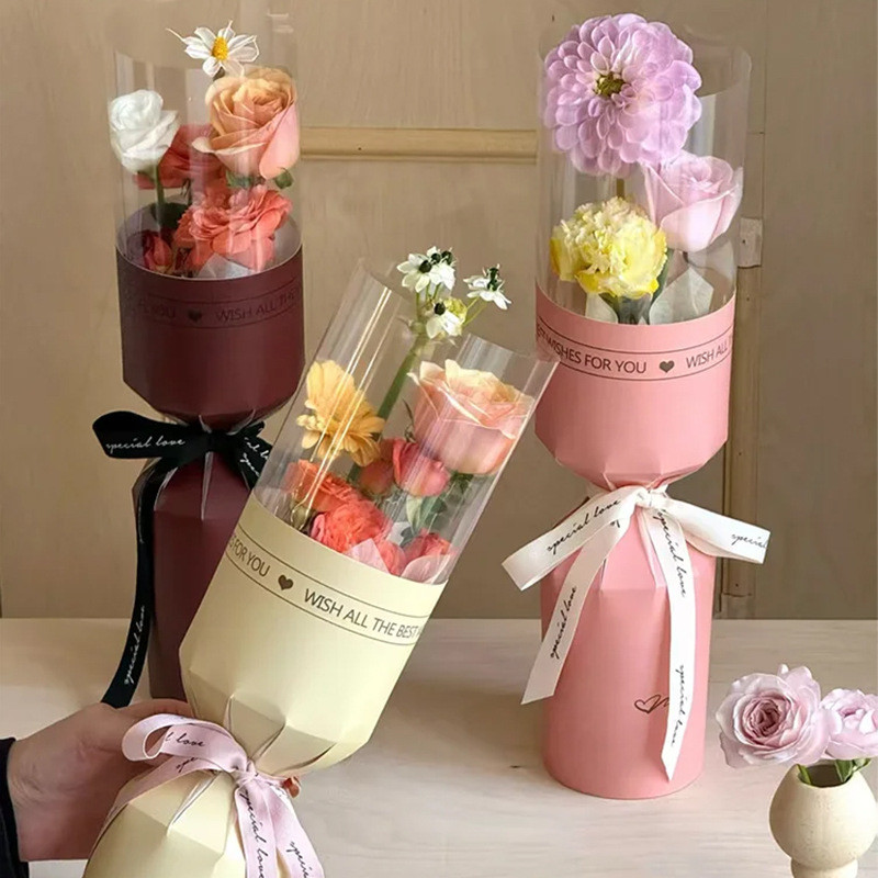 

【10 PCS】 Kertas pembungkus buket Kertas pembungkus bunga Kertas buket liburan DIY transparan satu sisi untuk Hari Ibu/Hari Valentine/musim wisuda