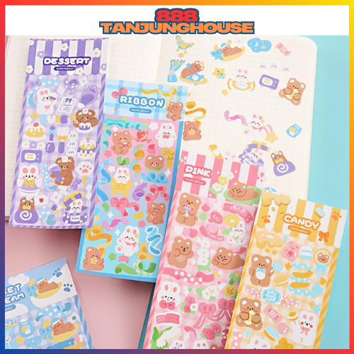 

TJH STICKER WATERPROOF KARTUN BEAR RABBIT HOLOGRAM STIKER MOTIF KARTUN BERUANG DAN KELINCI KOREA LUCU ANTI AIR DEKORASI HANDBOOK SCRAPBOOK DIY STICKER BOTOL MINUM TUMBLR VIRAL LUCU MURAH CANTIK SS283