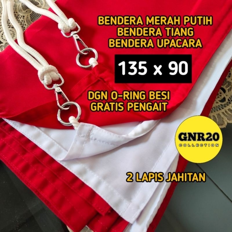 BENDERA UPACARA bendera TIANG bendera PENGAIT besi BAHAN DRILL KATUN 135x90 bendera 90x135 merah put