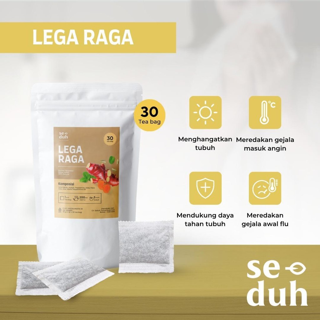 

Teh Herbal Lega Raga – Teh Herbal Menjaga Imunitas | Meredakan Masuk Angin dan Flu | 30 Tea Bag