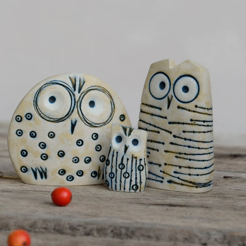 

3pcs Set Creative Owl Decorative Sculpture for Bookshelf Decoration and Balcony Decoration