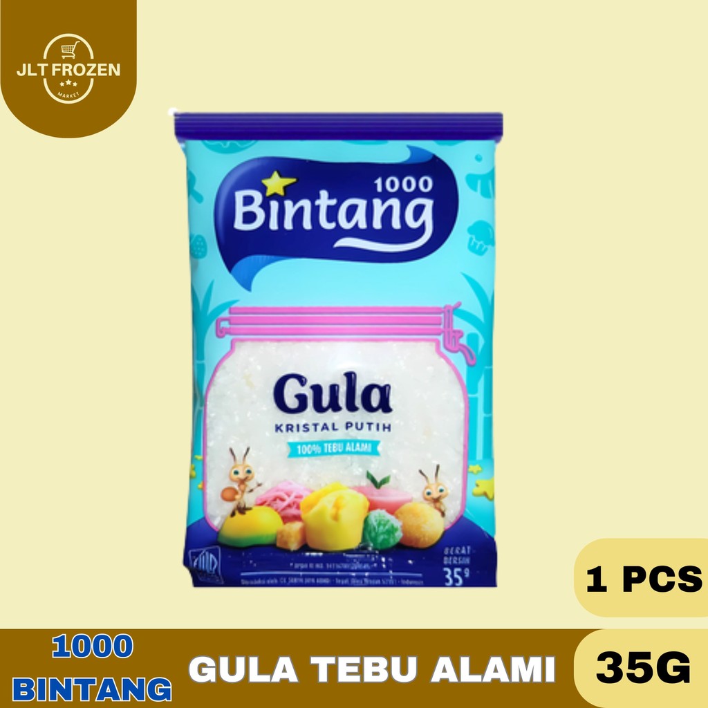 

Gula 1000 Bintang 35g / 1PCS / Gula Tebu Alami / Gula Kristal Putiih