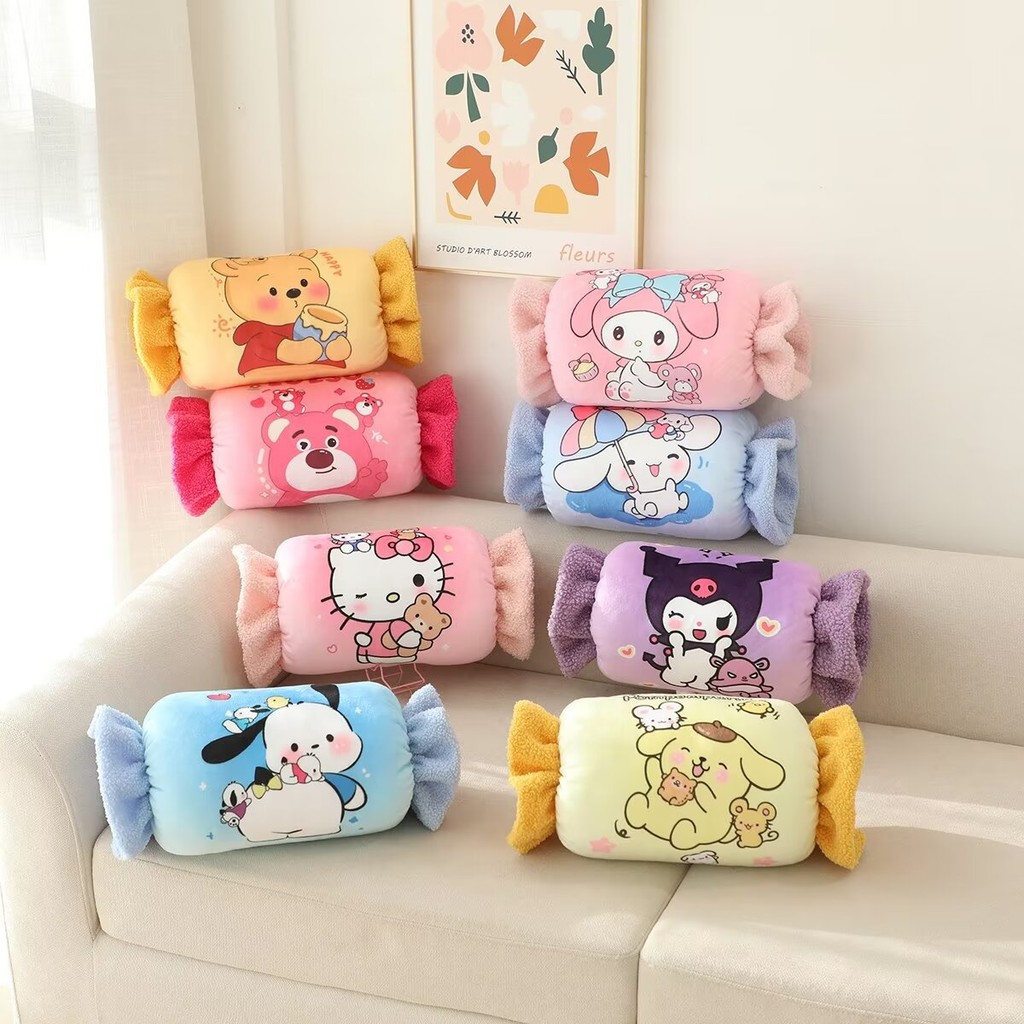 Sanrio Kurome Cartoon Hand Warmer Pillow Winter Hand Warmer Plush Nap Pillow Creative Home Sofa Cush