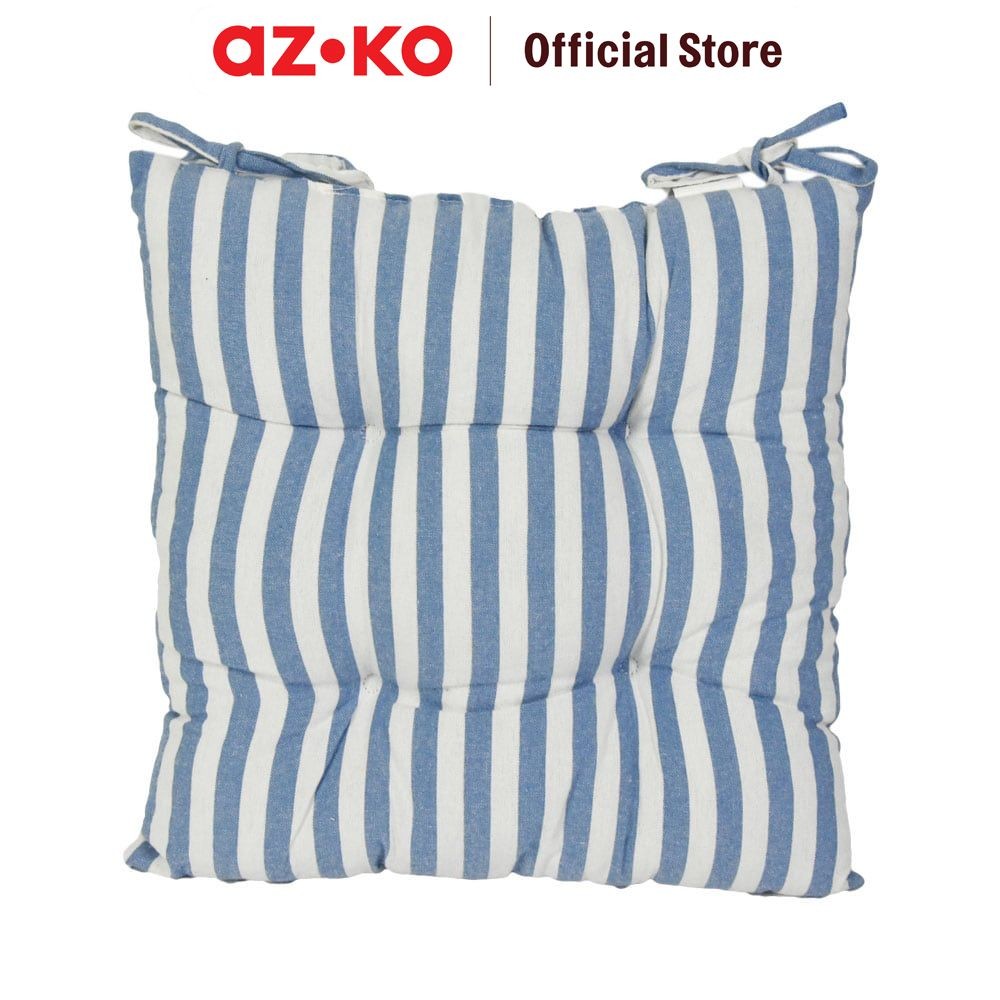 AZKO Arthome 40x40 cm Bantal Alas Duduk Stripe - Biru Bantalan Kursi Bantal Dudukan Sit Pillow Chair