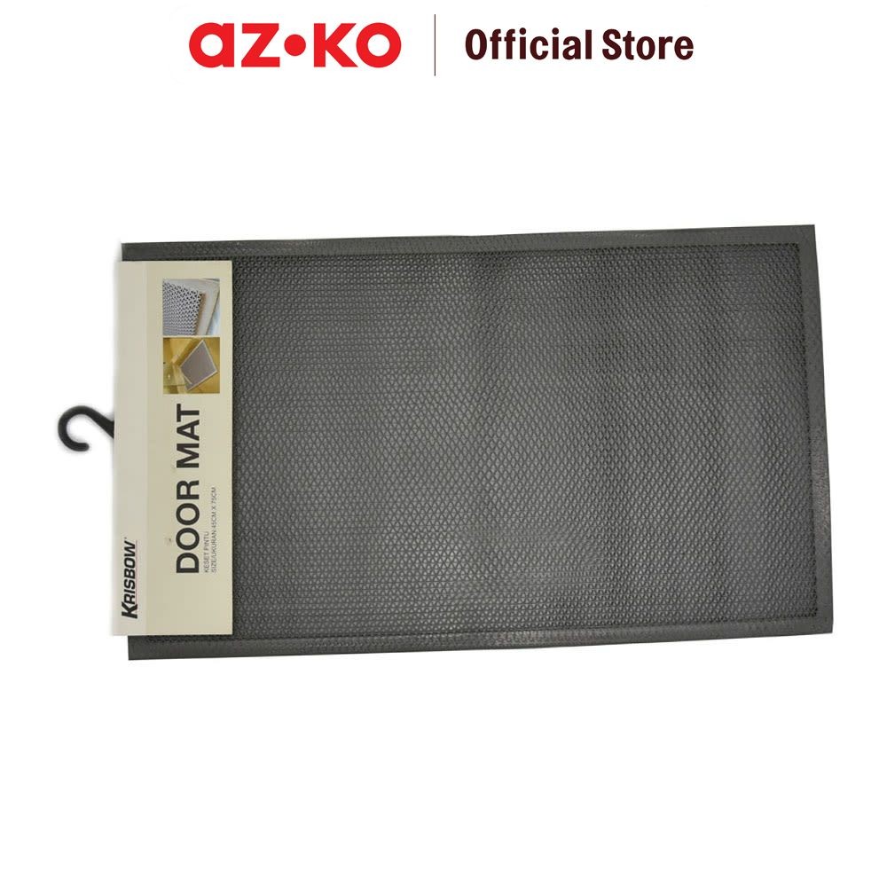 AZKO Krisbow 45X75 cm Keset Pintu Pvc - Abu-Abu Door Mat Kain Lap Kaki Serbaguna Keset Pintu Masuk F