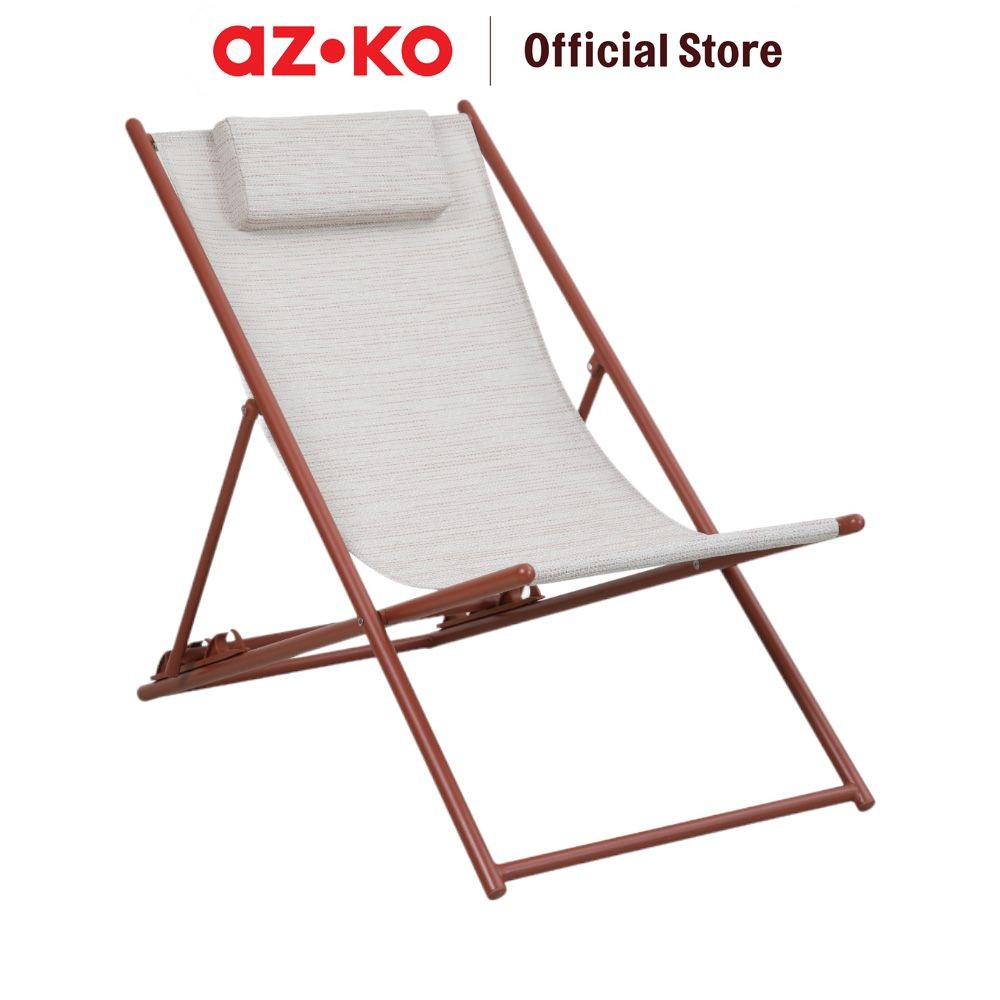 AZKO Soleil Merlot Kursi Pantai 3 Posisi Dengan Bantal - Krem Summer Beach Chair Kursi Outdoor Serba