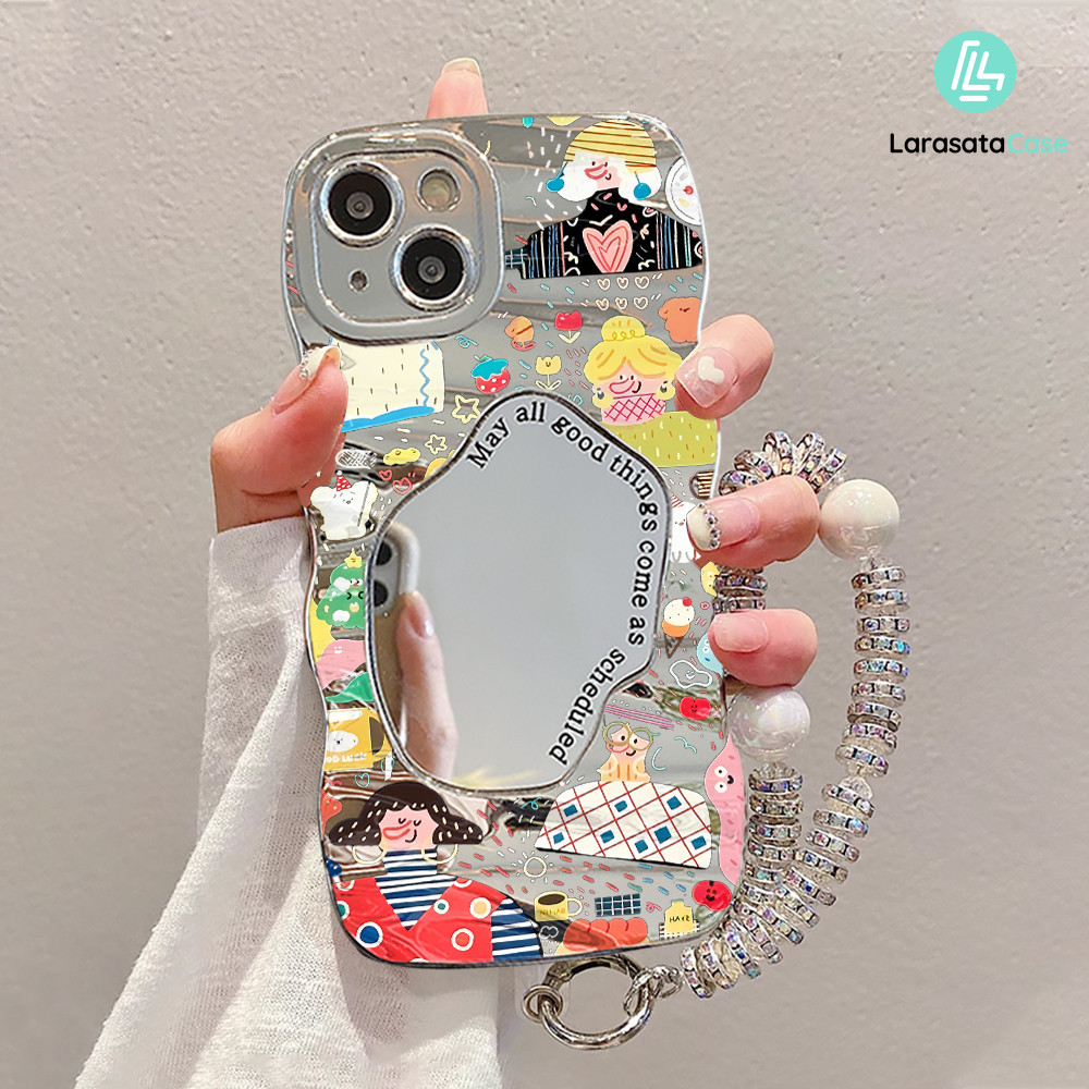 Casing ponsel gadis kartun lucu Anime cermin tahan benturan case cover untuk Xiaomi Redmi9 9i 9a 9at