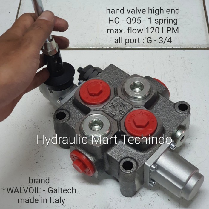 hand valve hidrolik port 3/4 - 1spring 120Lpm HC-Q95 Galtech - Italy
