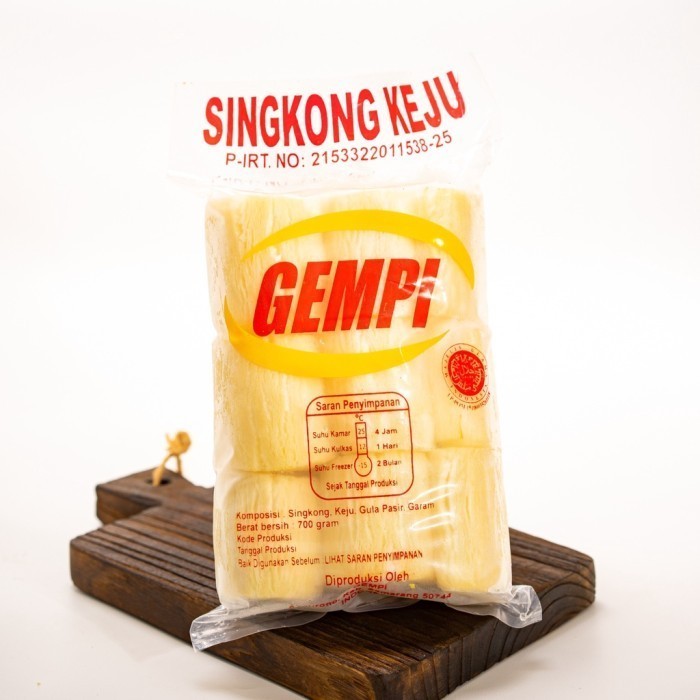 

Singkong Keju Frozen Merk Gempi Siap Goreng Kukus