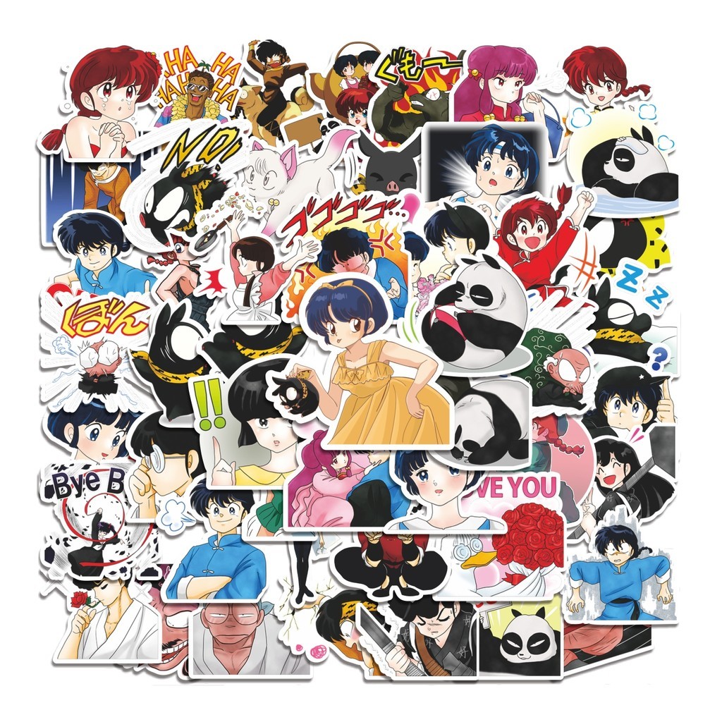 

COD 50 Pcs Stiker Ranma ½ Lucu Anti Air Untuk Dekorasi Notebook Sepeda Skateboard Handphone DIY