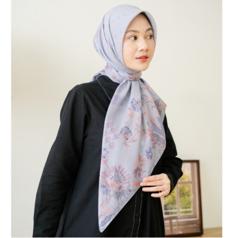 FR76NZ Zoya New ANESKA Scarf - Kerudung Hijab Segiempat Motif With Box - Bahan Voal Signature