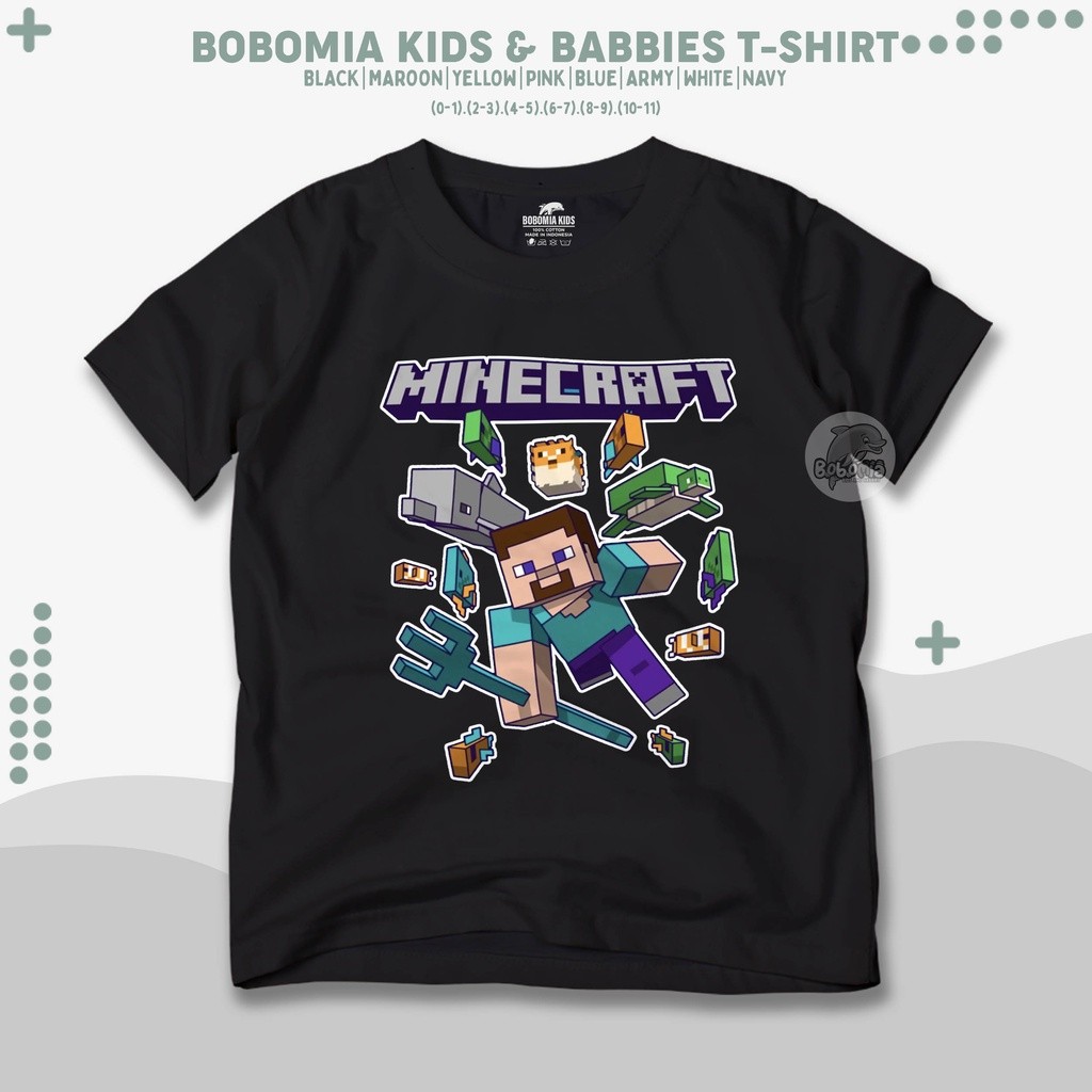 Taurus Kaos Anak Game Series Minecraft Roblox Mine Craft Minicraft | Baju Anak Remaja Laki-Laki Pere