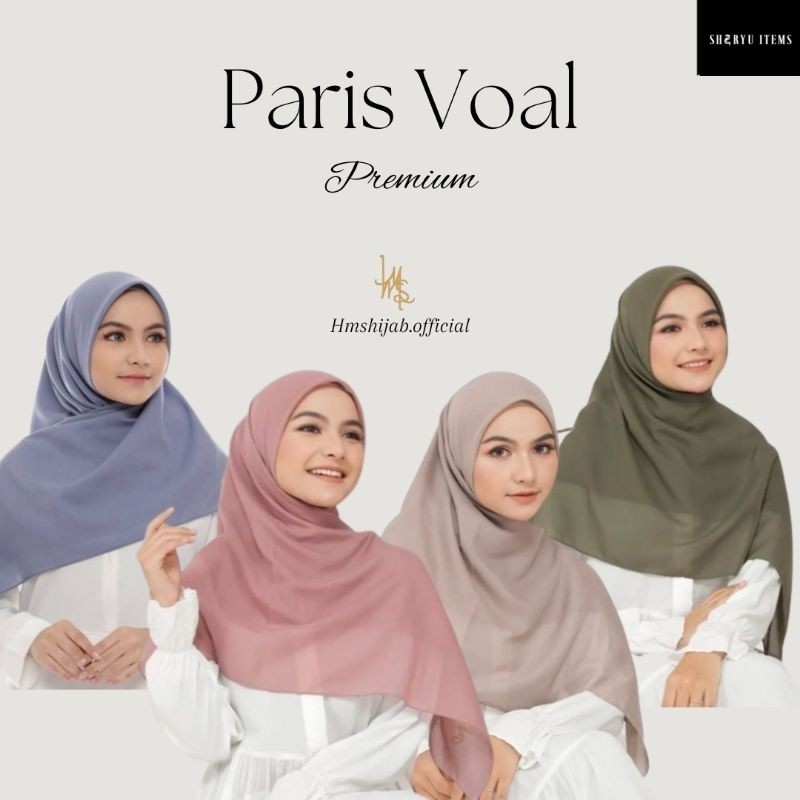 Jilbab Paris Premium / Jilbab Voal Paris / Segiempat Paris Premium / Hijab Voal Polos / Jilbab Paris