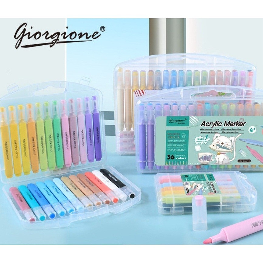 

GIORGIONE Acrylic Markers/spidol akrilik macaron set 12/24/36/48/60 Warna