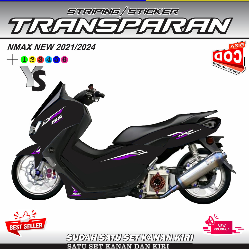 LIS STRIPING TRANSPARAN NMAX NEW 2022/2024 PREMIUM MOTOR KEREN SETIKER