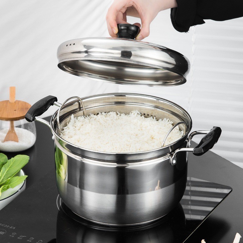 TR54XC PANCI KUKUSAN 2 SUSUN UKURAN BESAR TUTUP KACA STEAMER JAPAN BAKPAO SIOMAY KUE DANDANG PANCI J