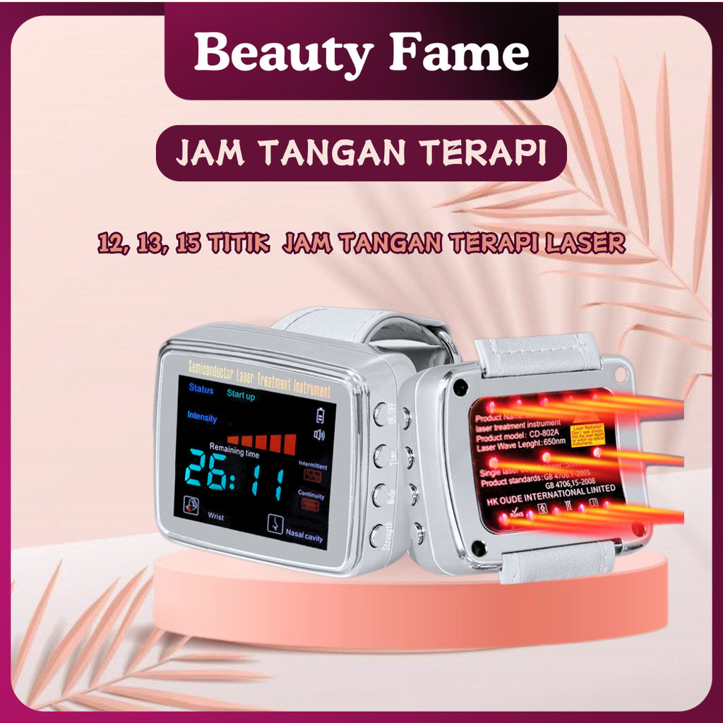 Beauty Fame ✨GARANSI 1 TAHUN✨Jam tangan Terapi laser 12/13/15 titik laser fisioterapi untuk kolester