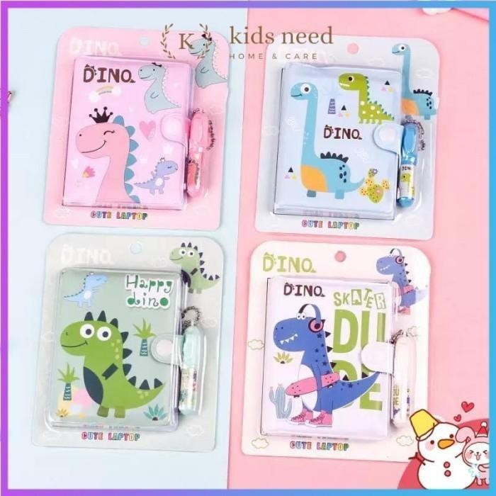 

ACEH.OYU Buku Dairy Kancing Karakter Lucu/Memo+Pen Mini Imut/Notebook BTS - dinosaur