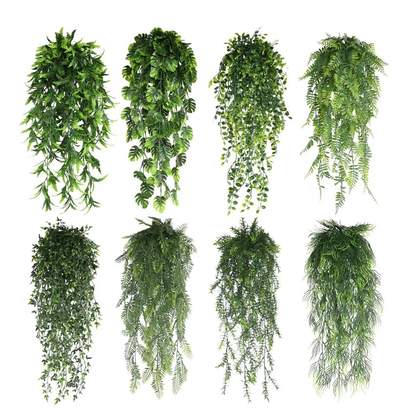 

90cm Persian fern Leaves Vines Home Room Decor Hanging Artificial Plant Plastic Leaf Grass Wedding Party Wall Balcony Decoration