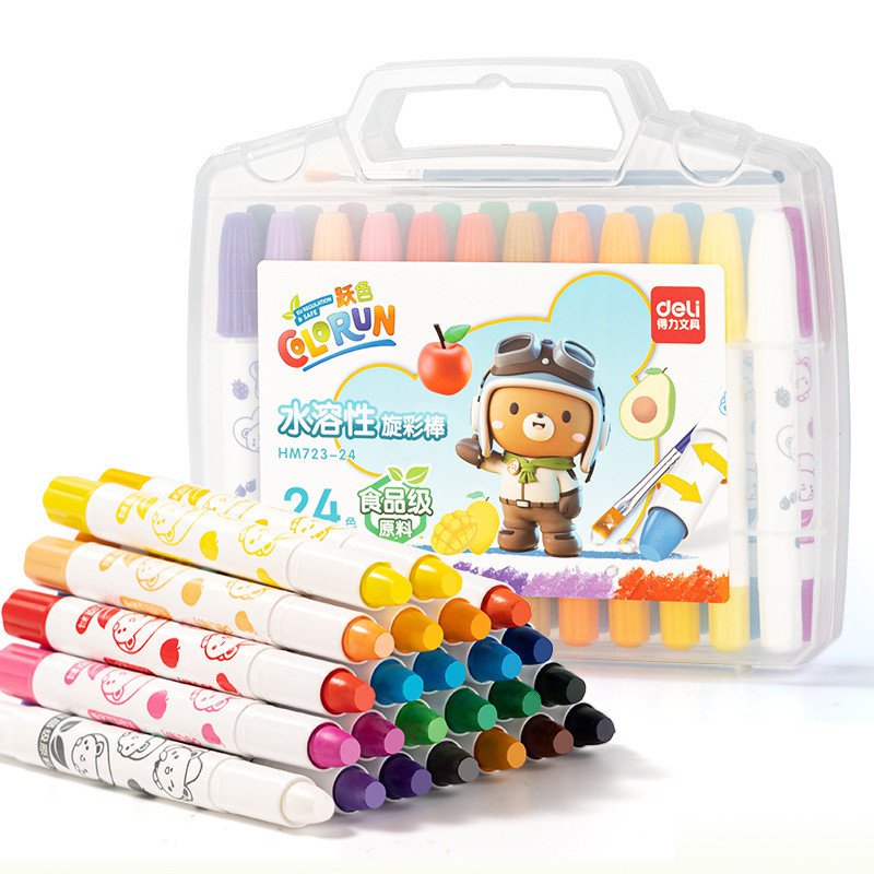 

24 Color Graffiti Crayons Non-Toxic Art Painting Oil Pastels Children's Oil Pastel Color Markers Rotating Color Wax Sticks