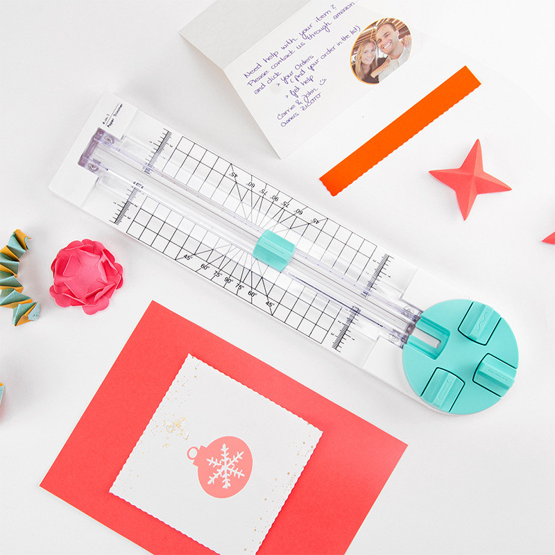 

4-in-1 Multi-function Paper Cutter Knife Creasing Machine 360-degree Rotary Paper Cutter Hand-Cutting Tools Stationery Supplies