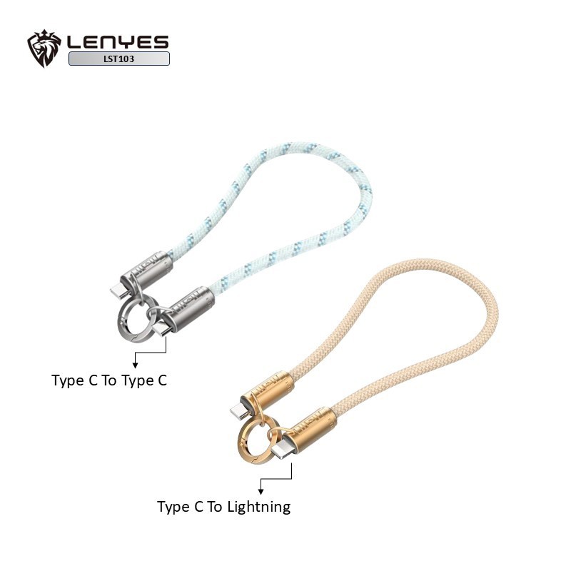 Lanyard Casing + Kabel Data LENYES LST103 Short Charger Fast Charging Data Cable Tali Gantungan Pendek Untuk HP