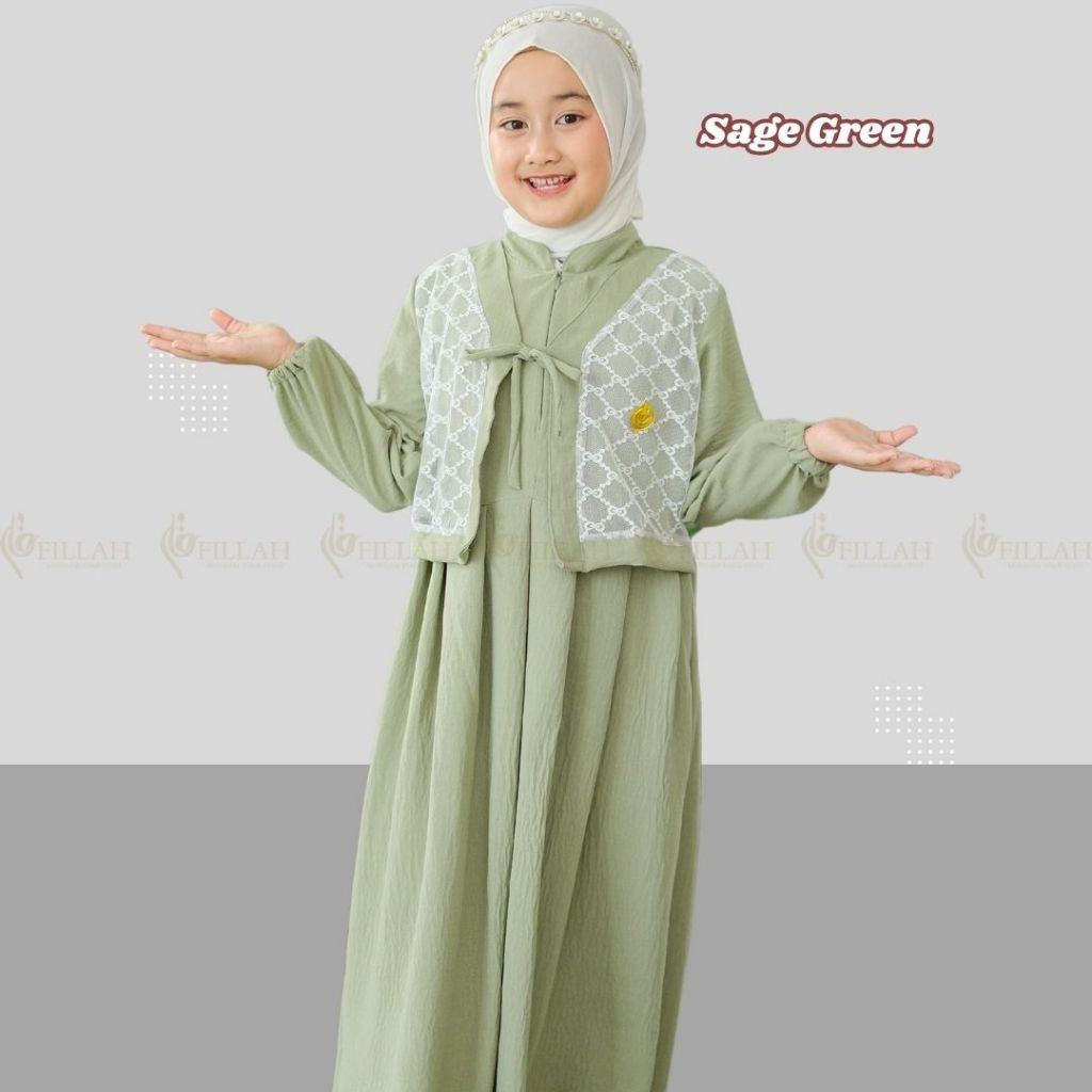 ZF54RA Gamis Anak Perempuan 3-14 Tahun Gamis Remaja Gamis Denim Baju Gamis Anak Gamis Anak Putih Gam