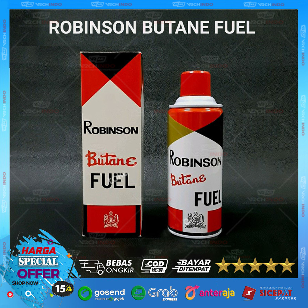 Robinson Refill Butane Korek Gas Isi Ulang Korek Api / Gas Pemantik Kompor 220g Robinson BESAR / JUM