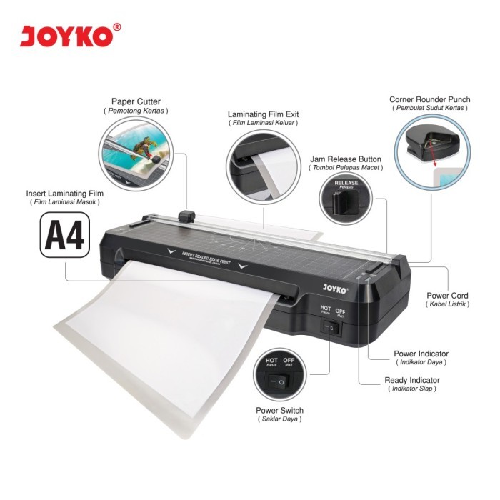 

MESIN LAMINATING 3 in 1 FUNGSI JOYKO LM06 size A4 F4 - LAMINATOR LM-06