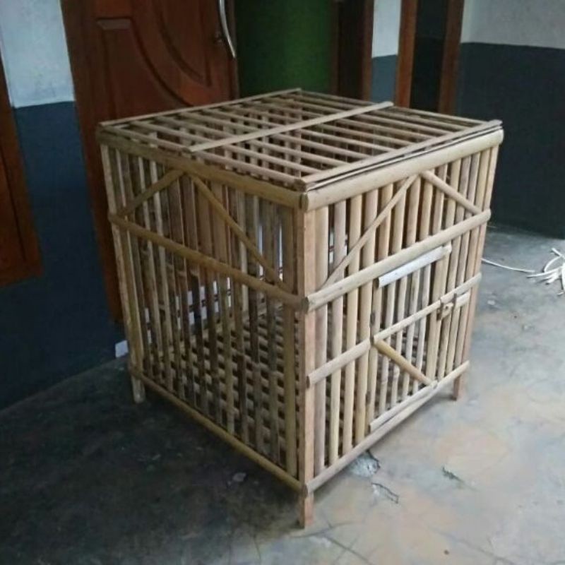 Kandang ayam bambu portable 70x70x70