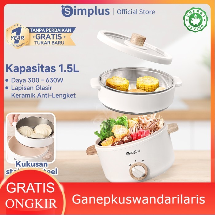 Simplus Panci Listrik Serbaguna Panci Elektrik Panci Listrik Low Watt - Ganepkuswandarilaris