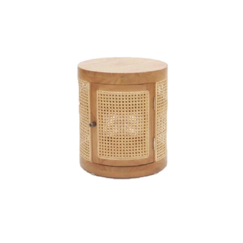 Nakas Penyimpanan Kayu Jati Mix Rotan | Nakas Jati Kombjnasi Rotan