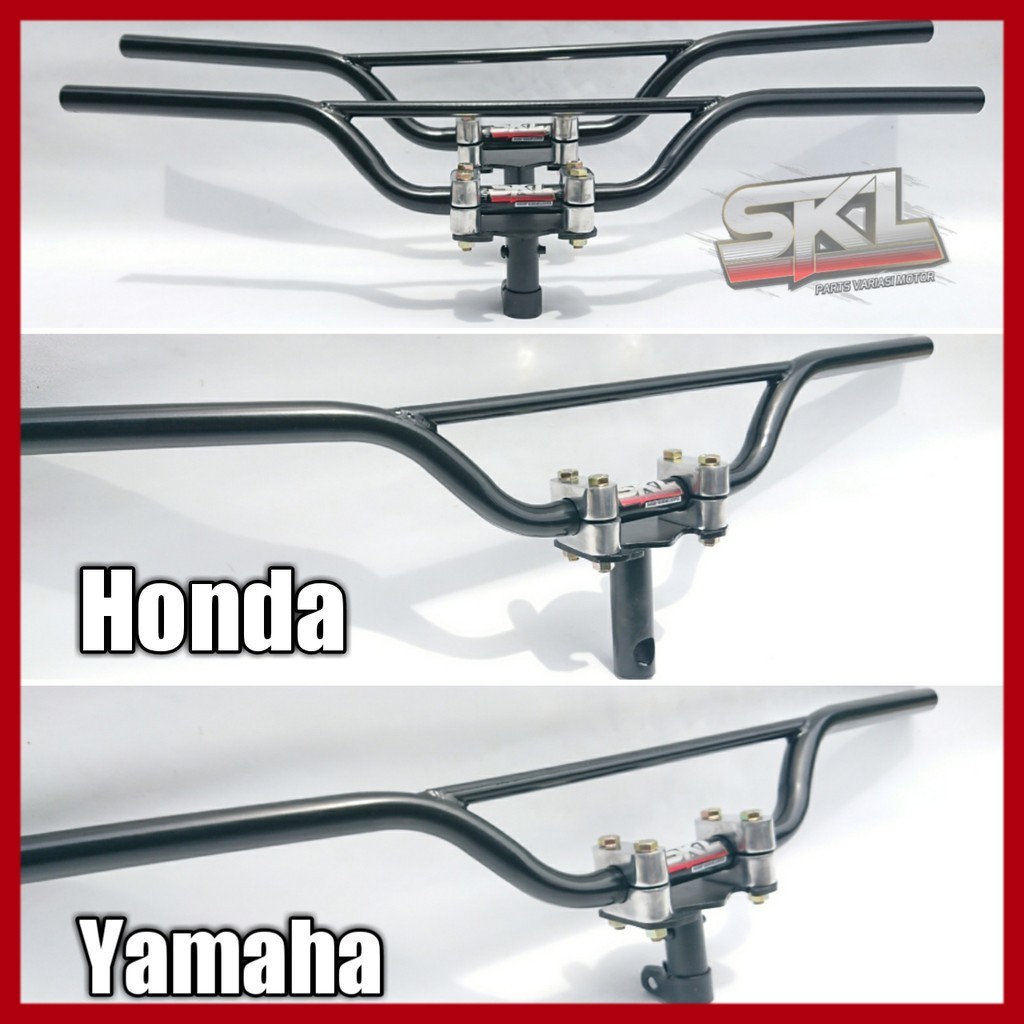 Paket Dudukan Stang Racing Trondol Matic Dan Bebek Yamaha Honda Suzuki Plus Stang Trail