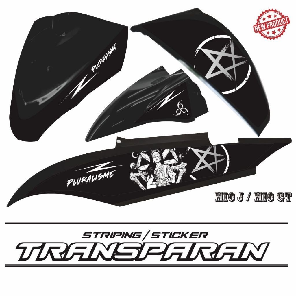 STRIPING TRANSPARAN MOTOR MIO J / VARIASI  TRANSFARAN STIKER MIO J MIO GT STIKER UV TRANSPARAN