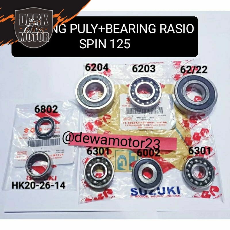 bearing rasio set spin 125+bearing puly plus bearing klaher bak blok cvt spin