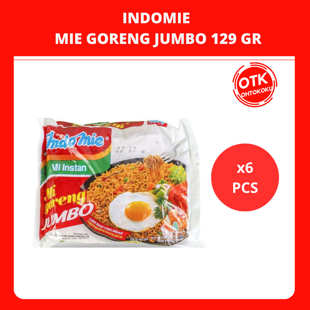 

Indomie Mi Instan Goreng Jumbo 129 gr x 6 pcs