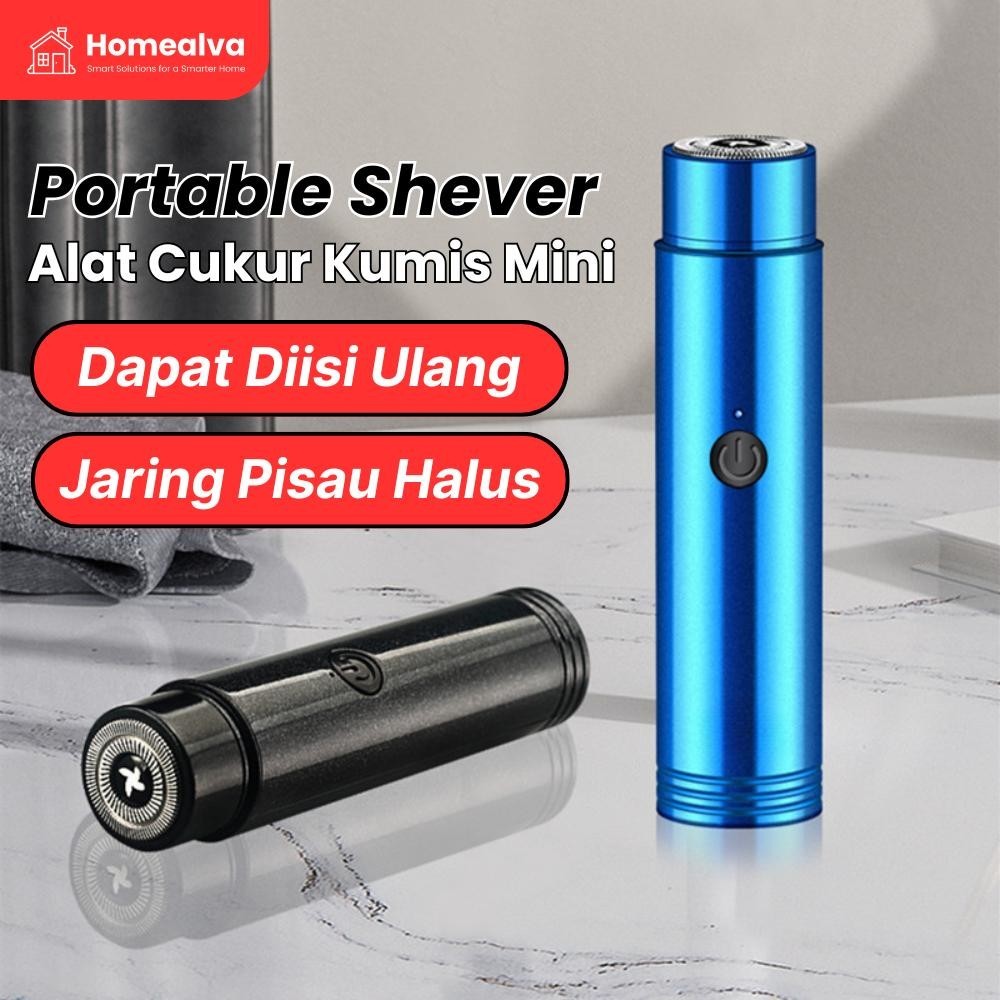 NEW ALVA Alat Cukur Elektrik Mini Portable USB - Pisau Cukur Jenggot Recaharge Cukur Kumis Jenggot B