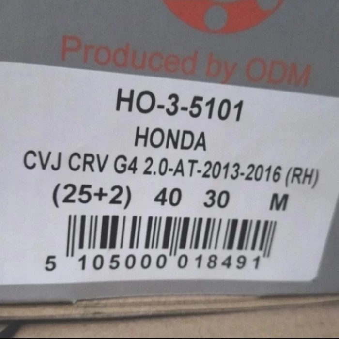 CV Joint Dalam As Roda Dalam Kanan Accord CR2 2013-2016