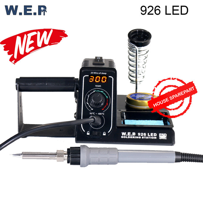 WEP 926 LED Soldering Staion + Dudukan Solder + Pembersih Tip