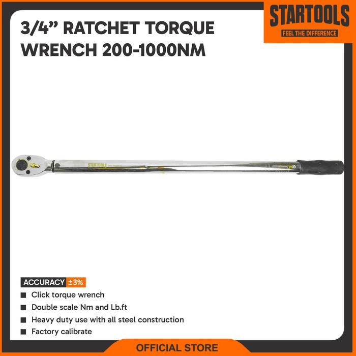 Startools 3/4" Ratchet Torque Wrench 200-1000Nm / Micrometer Torque Wrench 200-1000Nm / Kunci Moment